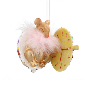 glass squirrel in shell for christmas tree ornaments