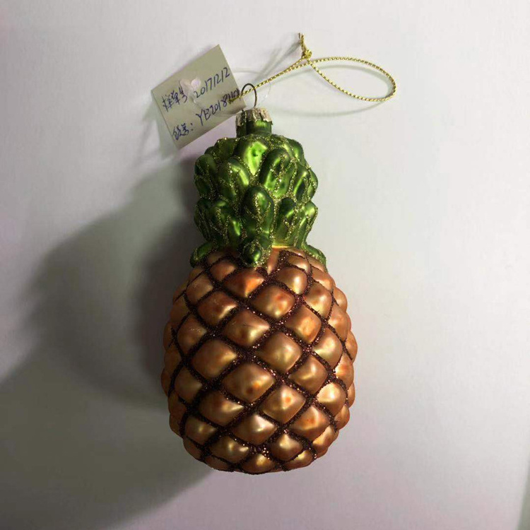 YB Hand Made Glass pineapple Christmas Ornament Items Decoration