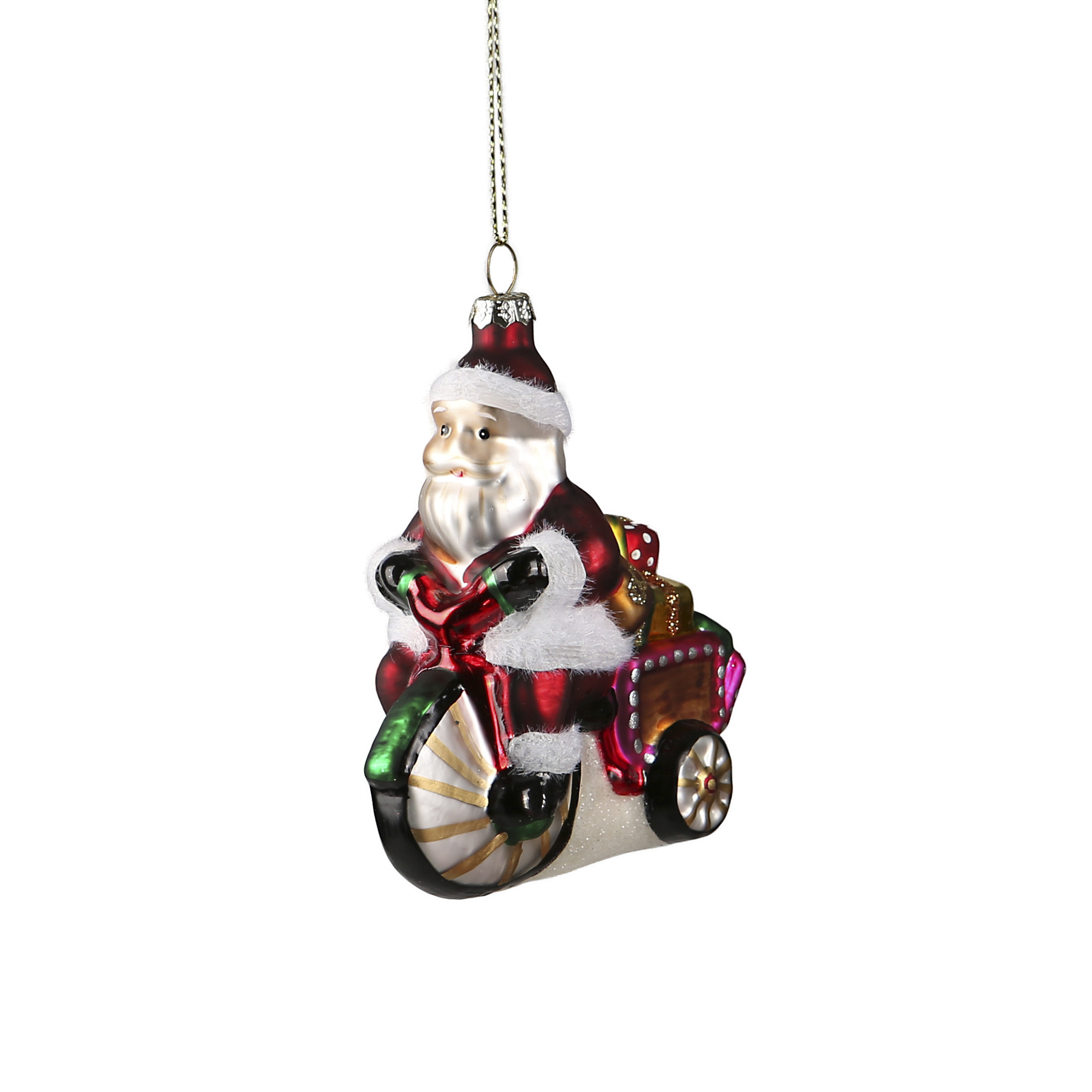 Factory wholesale stand up glass santa claus ornaments christmas tree decorations