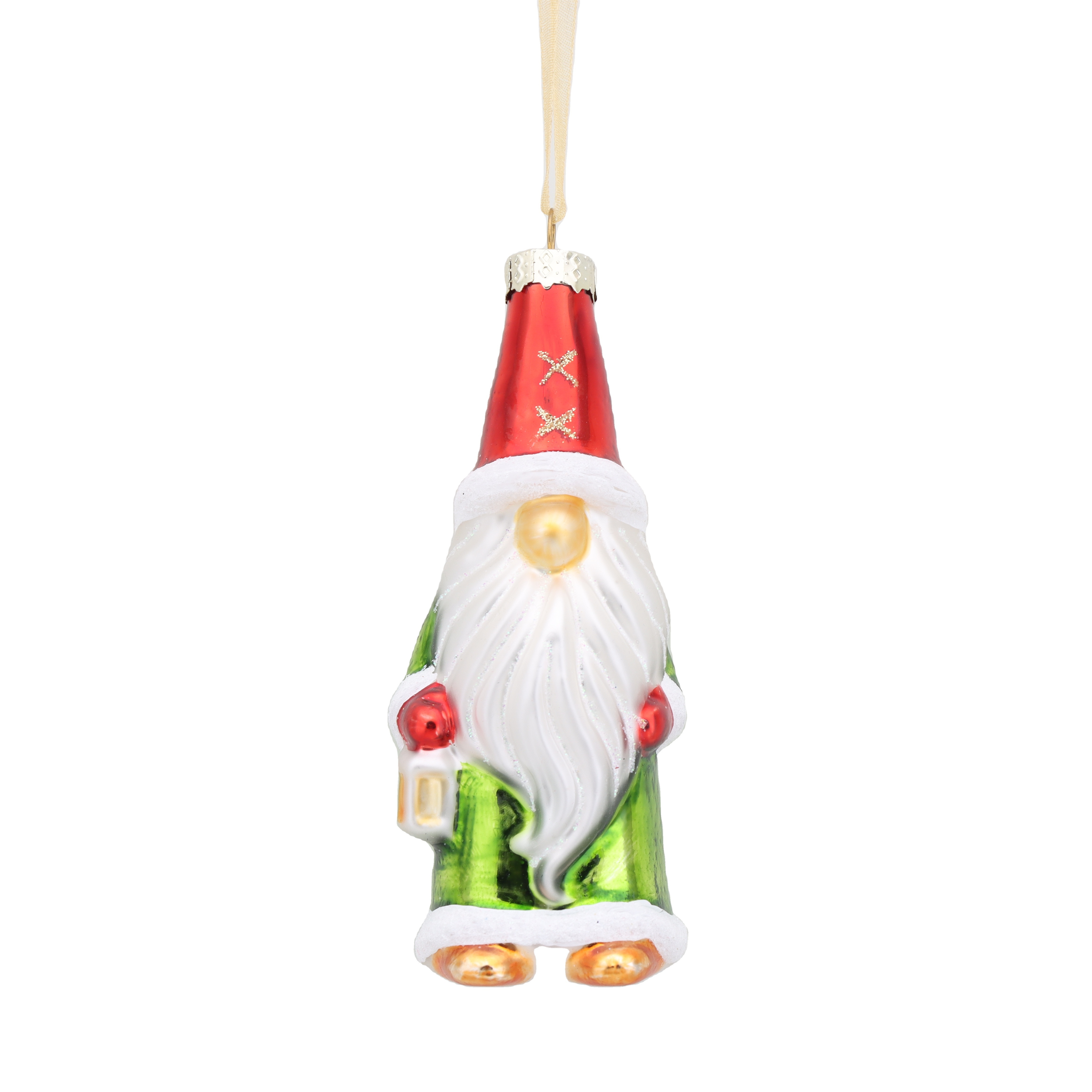 Factory wholesale stand up glass santa claus ornaments christmas tree decorations