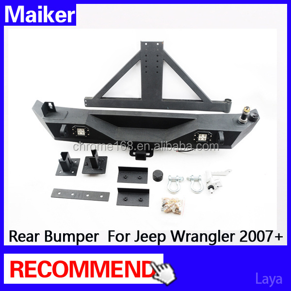 Hot Sales back Bumper Buard With Spare Tire Rack For jeep wrangler jk rear bumper and tyre carrier