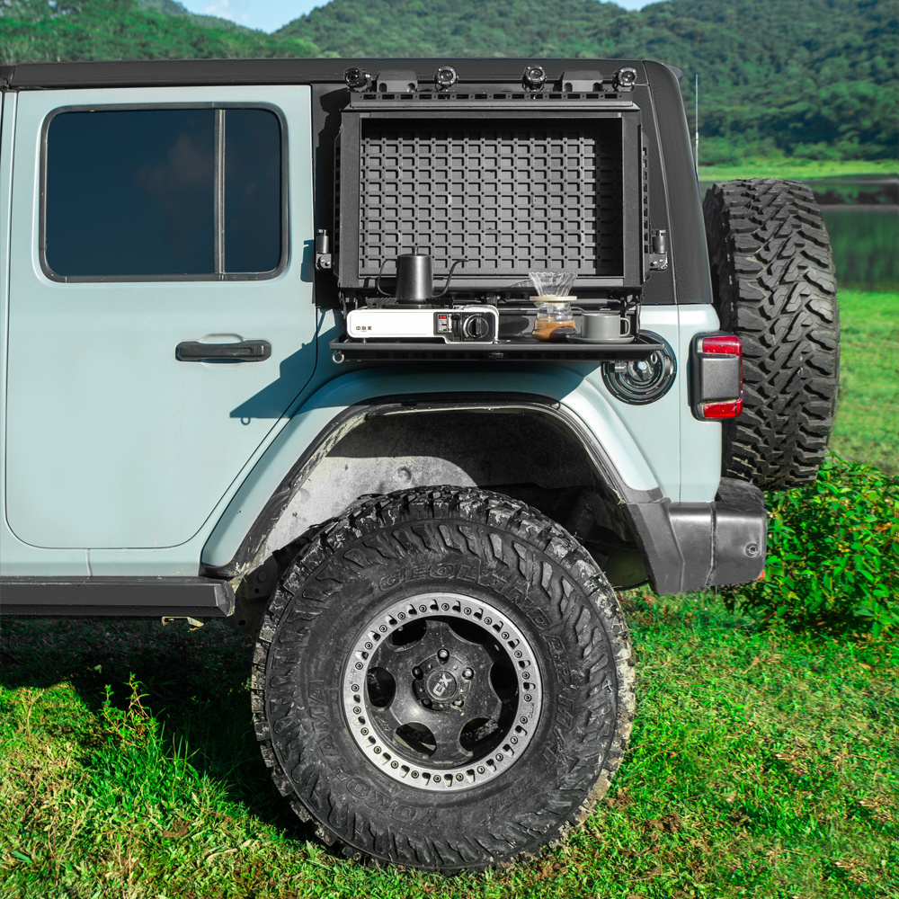 Maiker Off Road Outdoor camping  Window Multifunctional Storage Box  with Folding  Table For  Jeep Wrangler  JL  accessories