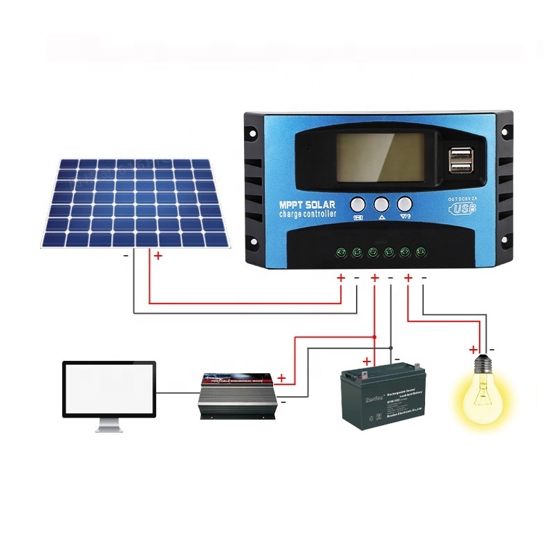 MPPT Solar Charge Controller 12V 24V 30A 40A 50A 60A 70A 80A 90A 100A Solar Panel Charger Regulator 100 amps