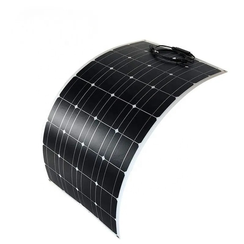 Photovoltaic full black Flexible Solar Panels 50W 100W 150W 200W Paneles Solares Flexibles Film Panel for Car Camping Boat RV