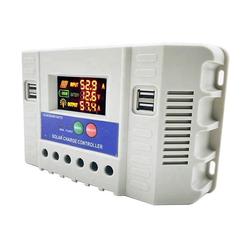 Auto 12V 24V 48V Solar Charge Controller PWM 20A 60A Digital Charger Battery Generator for EV Panel Charging Station