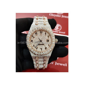 Best Price 41mm Iced Out Watches Luxury Automatic Movement Stainless Steel Iced Out Hip Hop VVS Moissanite Watches For Man Woman