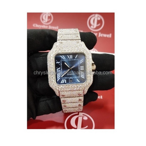 Hip Hop Bust down 40MM Unisex Iced Out Branded Watch Honeycomb Setting Vvs Moissanite Watch Hip Hop Ice Out Luxury Watch