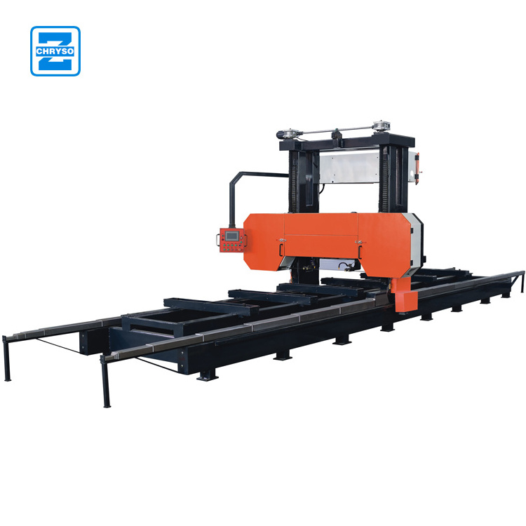 Wood band saw mill portable band sawmill machine wood cutting horizontal bandsaw mill with trailer for sale