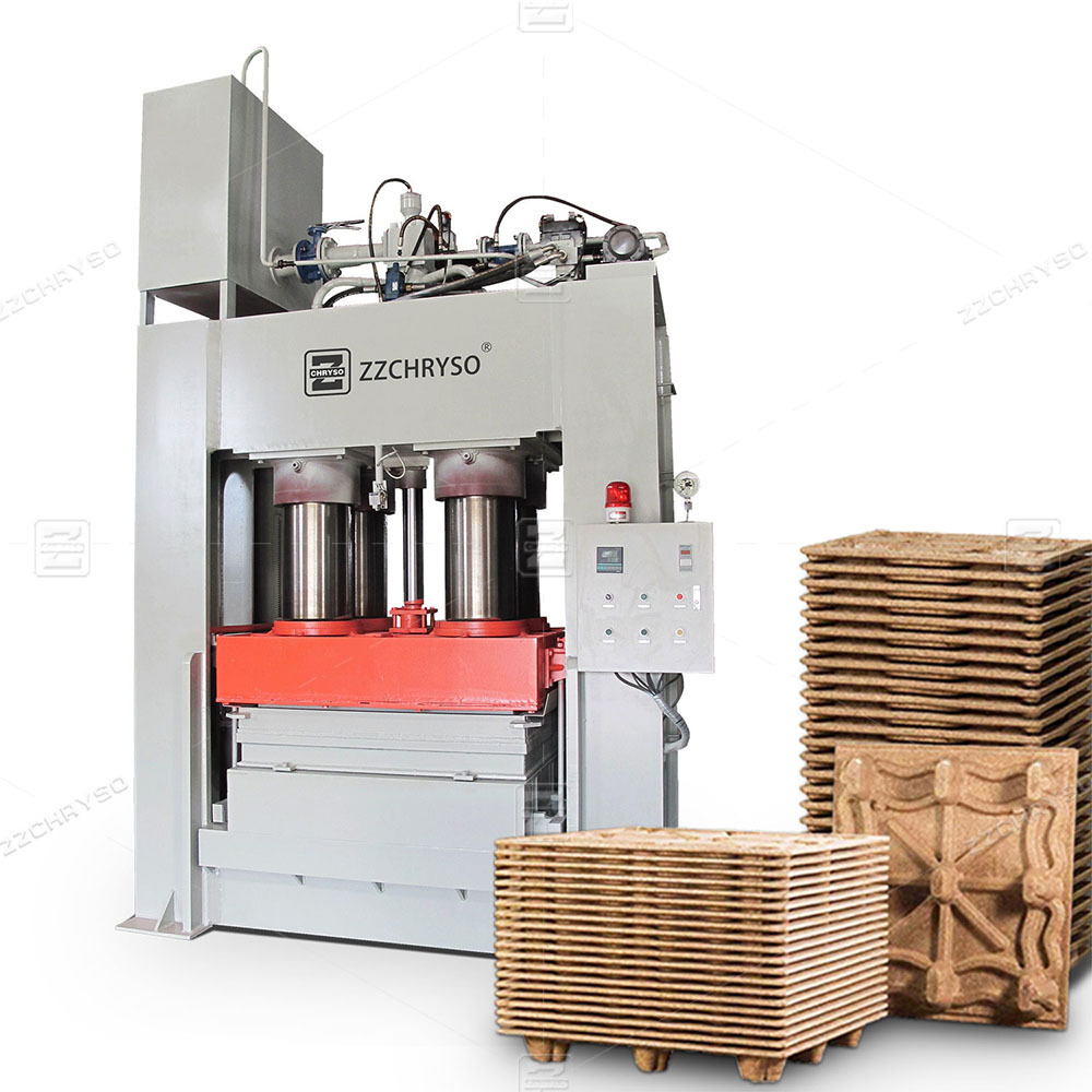 Automatic hydraulic European Standard Wood Pallet Making Machine| Wood Pallet Hot Press Moulding Press Machine with wood sawdust