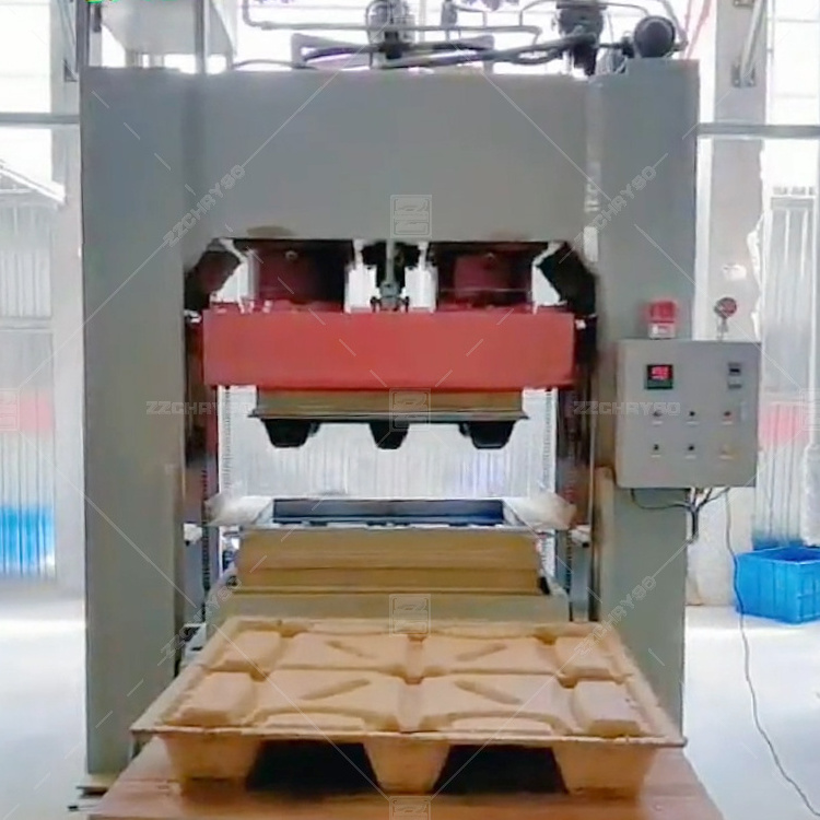 Automatic hydraulic European Standard Wood Pallet Making Machine| Wood Pallet Hot Press Moulding Press Machine with wood sawdust