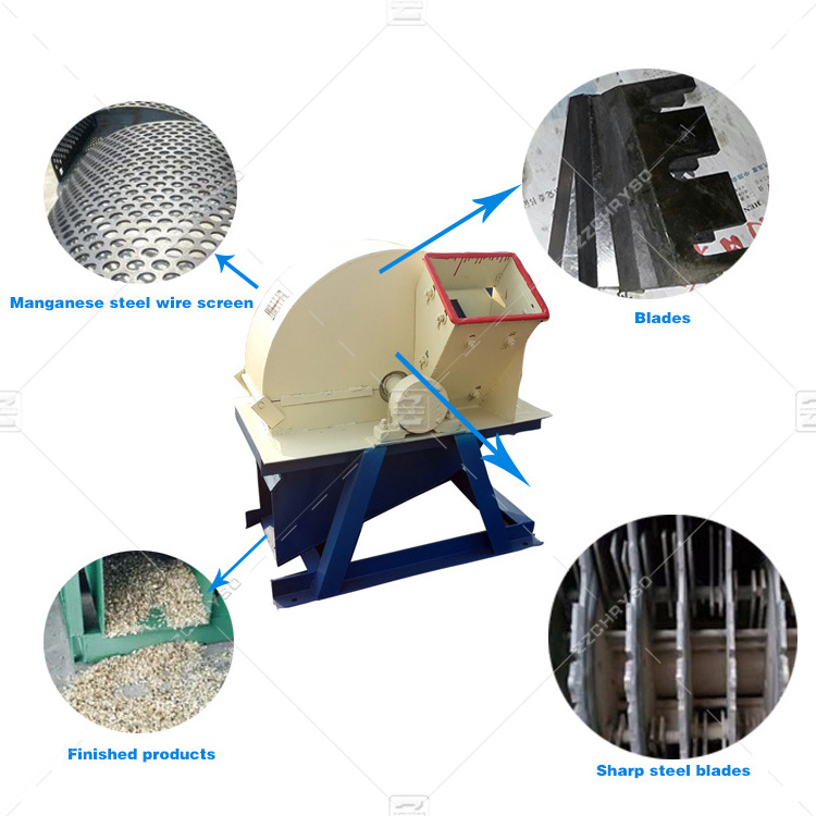 Sawmill wood processing machine waste wood crusher pallet grinder for sawdust