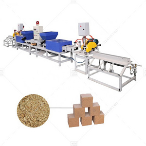 Wood Pallet Working Sawdust Block Production Line / Sawdust Compress Machine Feet Hot Press / Wood Feet or Log of Wooden Pallet