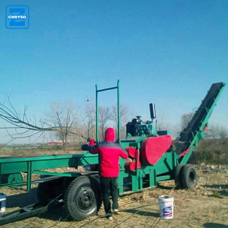 Coconut husk shredder drum chipper chips making machine