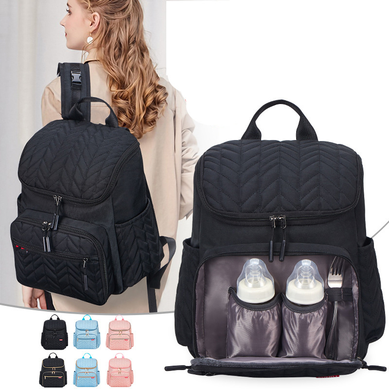 Wholesale Custom Fashion Mommy Travel  Diaper Backpack Multifunctional Travel Backpack Baby Diaper Bag