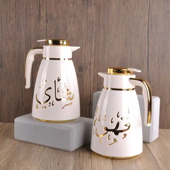 Arabic Luxury 1L Stainless Steel Double Wall portable flask Vacuum Insulated kettle Coffee pot