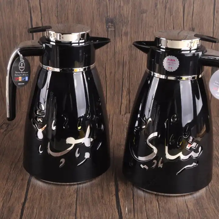 Arabic Luxury 1L Stainless Steel Double Wall portable flask Vacuum Insulated kettle Coffee pot