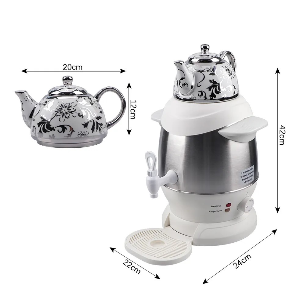 Electric Samovar White Ceramic Enamel Electric Kettle Price Steam Jacketed Kettle Thermostat Hot Tea Maker For Family