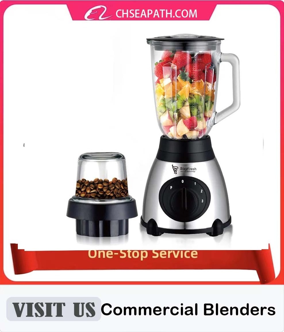 Quality Multifunction 6 Blade Glass Commercial Blenders And Juicers Smoothie Blender With Double Cup