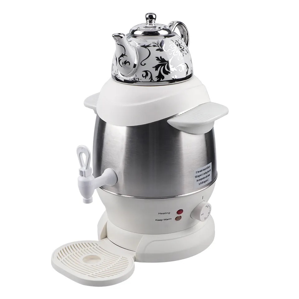 Electric Samovar White Ceramic Enamel Electric Kettle Price Steam Jacketed Kettle Thermostat Hot Tea Maker For Family