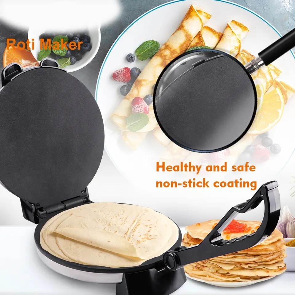 Electric Multifunction Roti Maker Non-stick Crepe Maker for Indian style Chapati Maker Tortilla 1800w