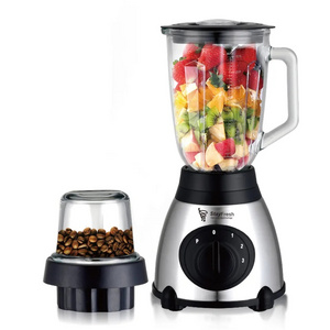 Quality Multifunction 6 Blade Glass Commercial Blenders And Juicers Smoothie Blender With Double Cup