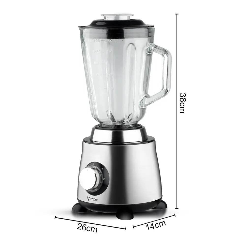 High Speed 1.5L Portable Grinder 2 In 1 Blender and Juicers Glass Double Jar Blender Smoothie Blender