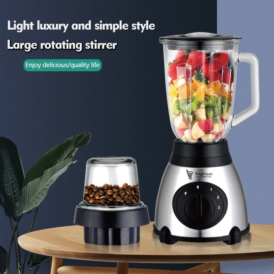 Quality Multifunction 6 Blade Glass Commercial Blenders And Juicers Smoothie Blender With Double Cup