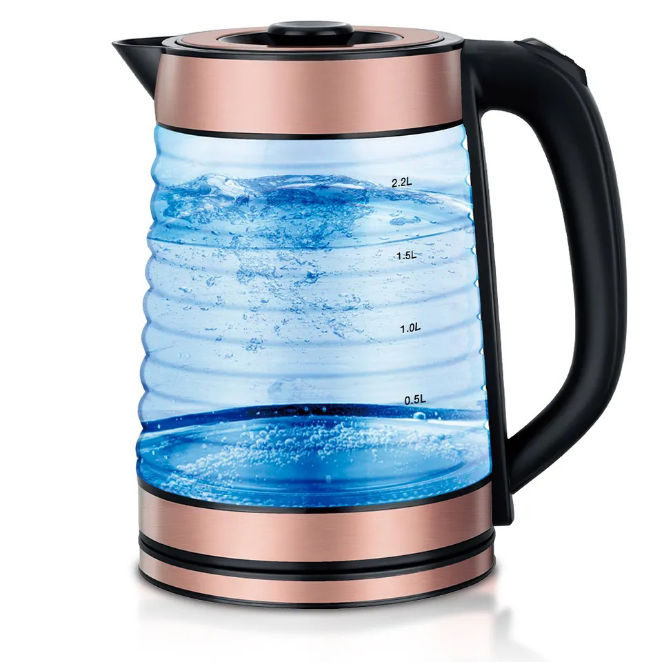 Quality High Borosilicate Glass Electric Kettle 2 Liter Tea Maker Cordless Water Kettle Water Boiler With LED Light