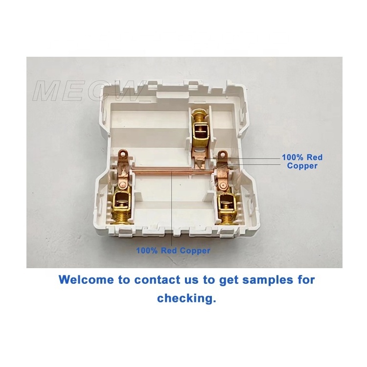 Gold Color British Standard 2 gang 2 way Luxury Household Electrical Wall Switch with Aluminum Plate