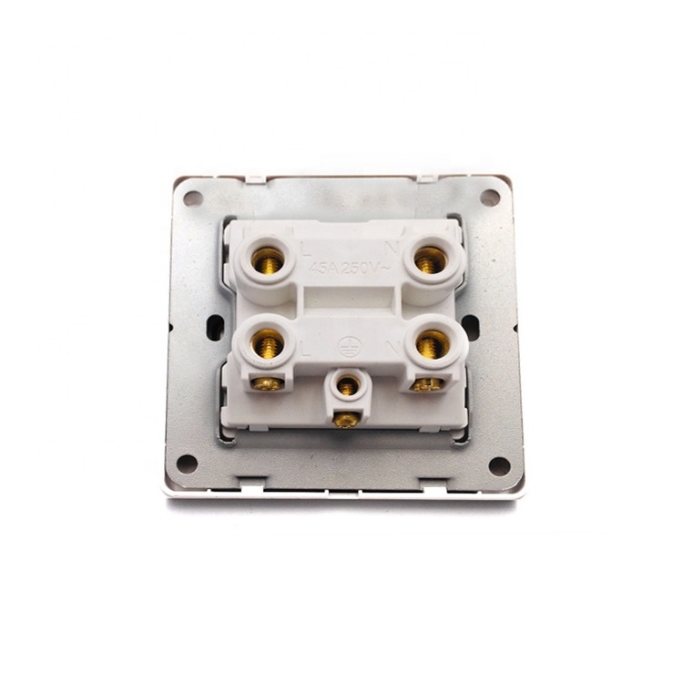 Wenzhou Factory British Standard PC Plate 45A Air Conditioner Wall Switch With Neon Indicator