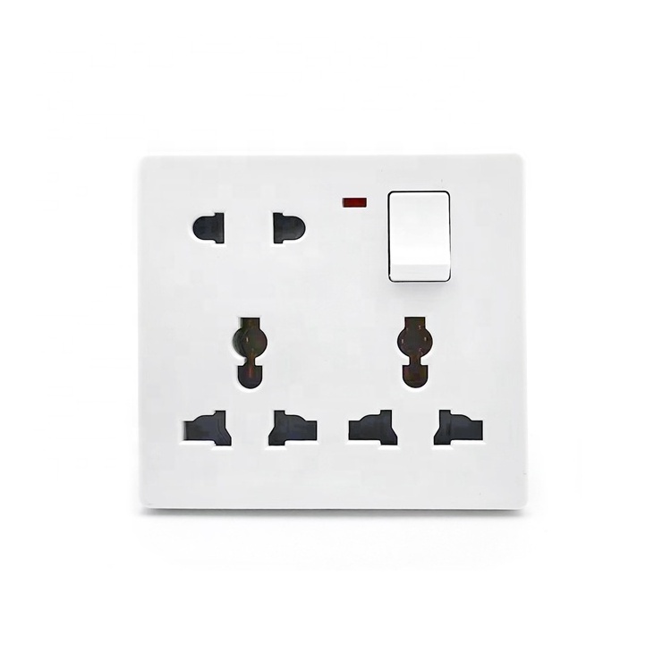 Myanmar Switch 8pin Double Multi Function Socket Bangladesh Pakistan Vietnam Myanmar Africa Multi Plug Socket Wall Socket