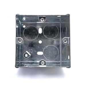 High Quality British Standard 3X3 1 Gang Single Gang Galvanized Steel Box For Wall Switch and Socket 47mm Depth