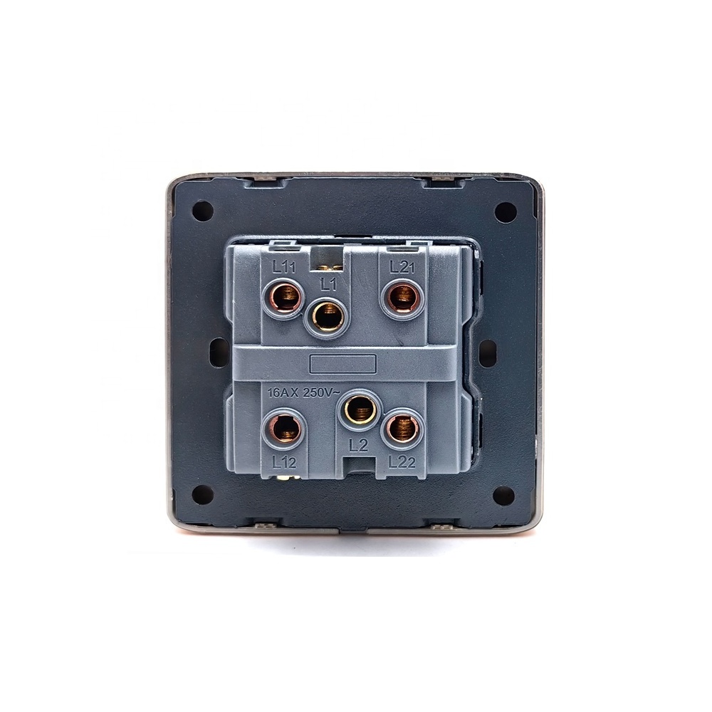 Wholesale Luxury Electrical Wall Switch 2 Gang Switch BS Standard Wall Switches