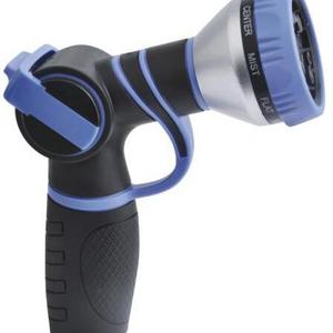 Garden Hose Nozzle 9 Pattern Soft Grip, Thumb control light duty spray nozzle