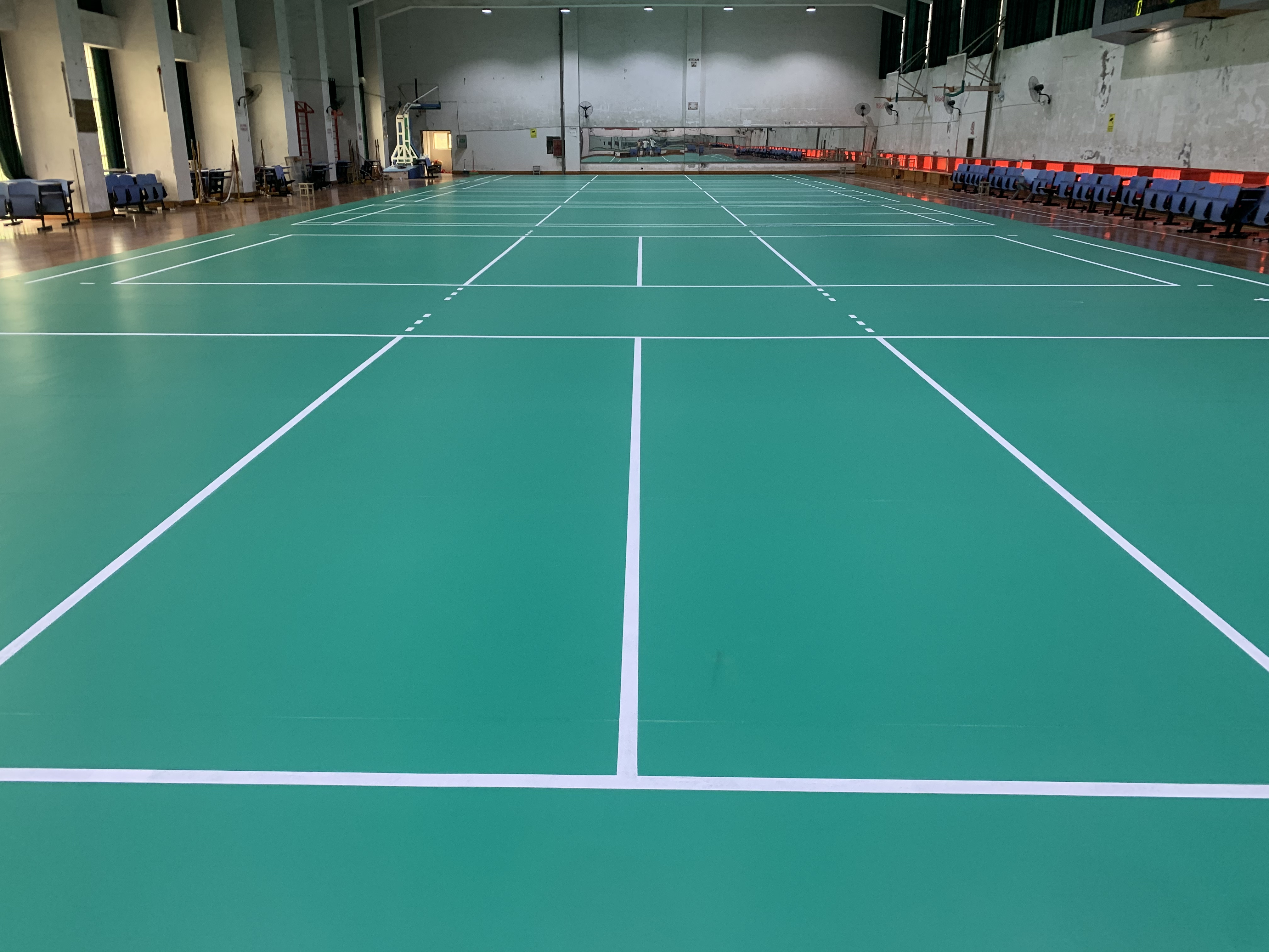 Water-Based Badminton Court Sport Floor Green Crystal Sand Anti-slide Sports Flooring Mat