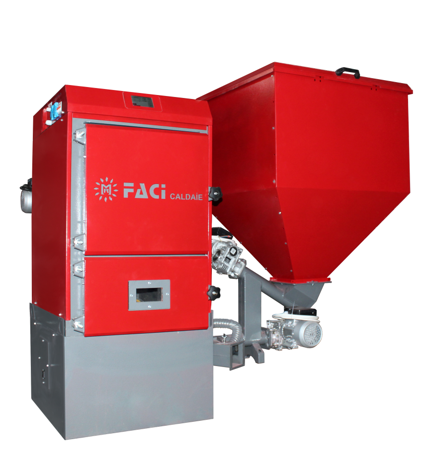 FACI 51, Autonomous pellet boiler with automatic pellet feeding and ignition system combustion control, boiler industrial