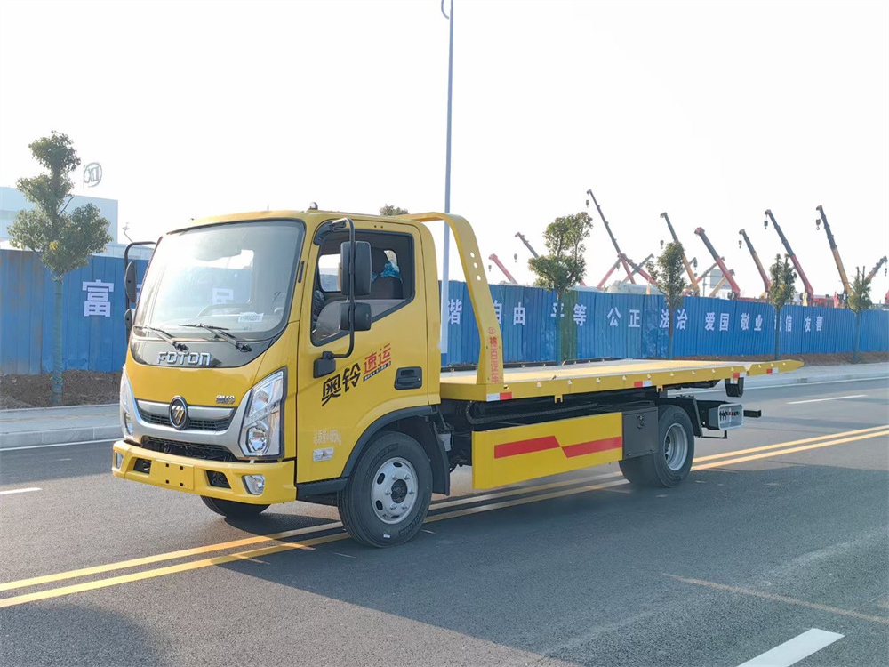 powerful and fuel-efficient Foton Ollin Heavy load 6T One Tow Two Obstacle Removal Vehicle wrecker tow truck flat bed to