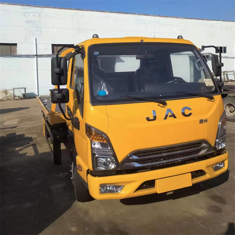 High efficiently JAC 4 Tons Road Wrecker Towing truck flat bed tow trucks  new used for sale