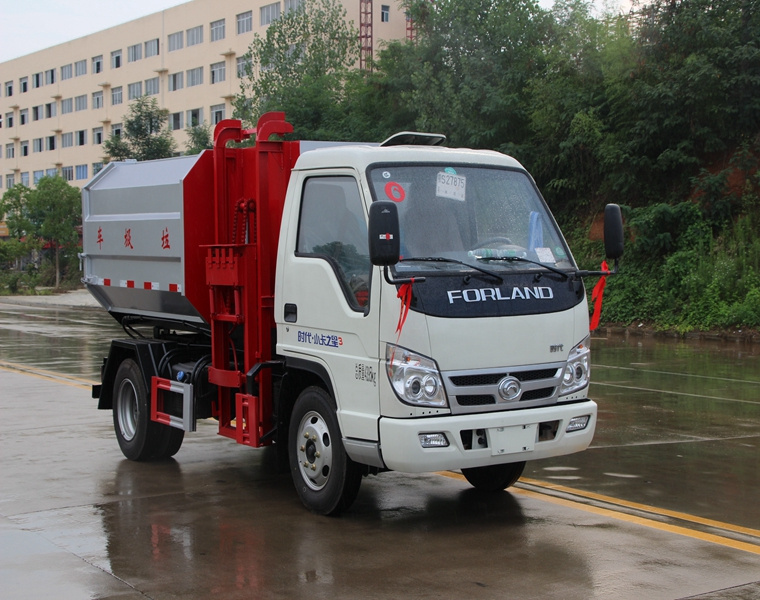 china foton mini  garbage truck 3cbm 4cbm Side loading garbage truck