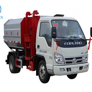 china foton mini  garbage truck 3cbm 4cbm Side loading garbage truck