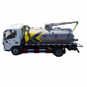 Small Dongfeng 4x2 suction truck 5 cbm vacuum pump septic tank truck