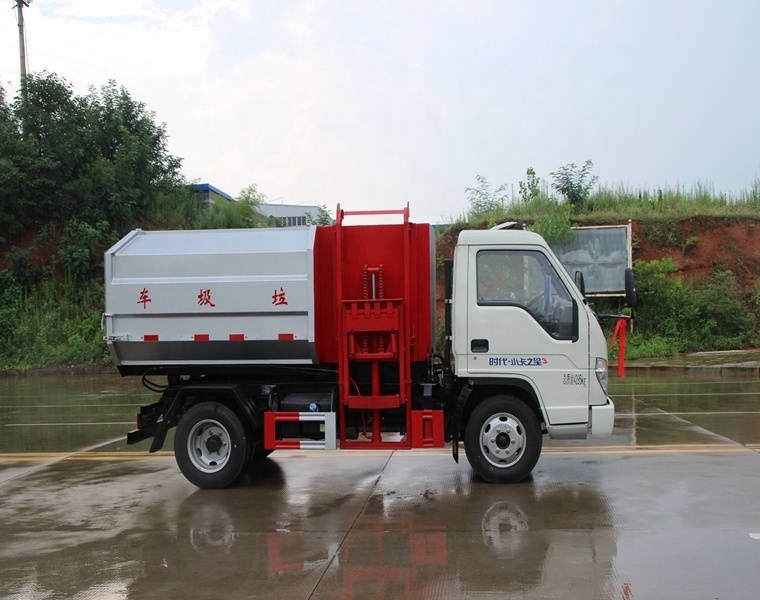 china foton mini  garbage truck 3cbm 4cbm Side loading garbage truck