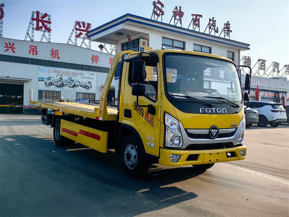 powerful and fuel-efficient Foton Ollin Heavy load 6T One Tow Two Obstacle Removal Vehicle wrecker tow truck flat bed to