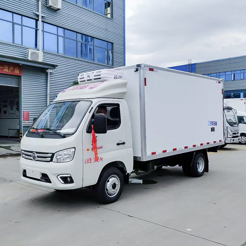 Hot selling 2 tons gasoline Foton mini refrigerated truck freezer small refrigerated box truck price new ice cream truck price