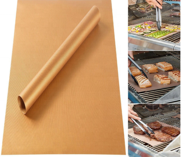 Free sample free shipping reusable non stick copper barbecue bbq grill mat for grill