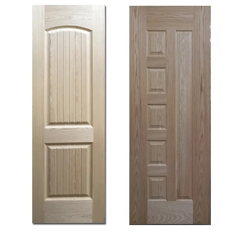 oak/beech/okoume/sepele Faced Moulded HDF Door Skin Plywood for Interior Decoration