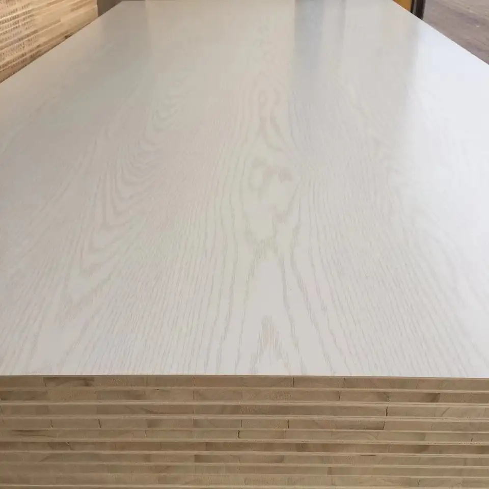 18mm Matt or Glossy White Melamine Block Board/Blockboard kitchen cabinets pine core melamine faced veneered blockboards