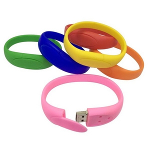 Fashion Customized Logo Silicone Wristband Bracelet USB 2.0 Flash Drive Pen Drive Memory Stick Thumb Drive 1GB/2GB/4GB/8GB/16GB/