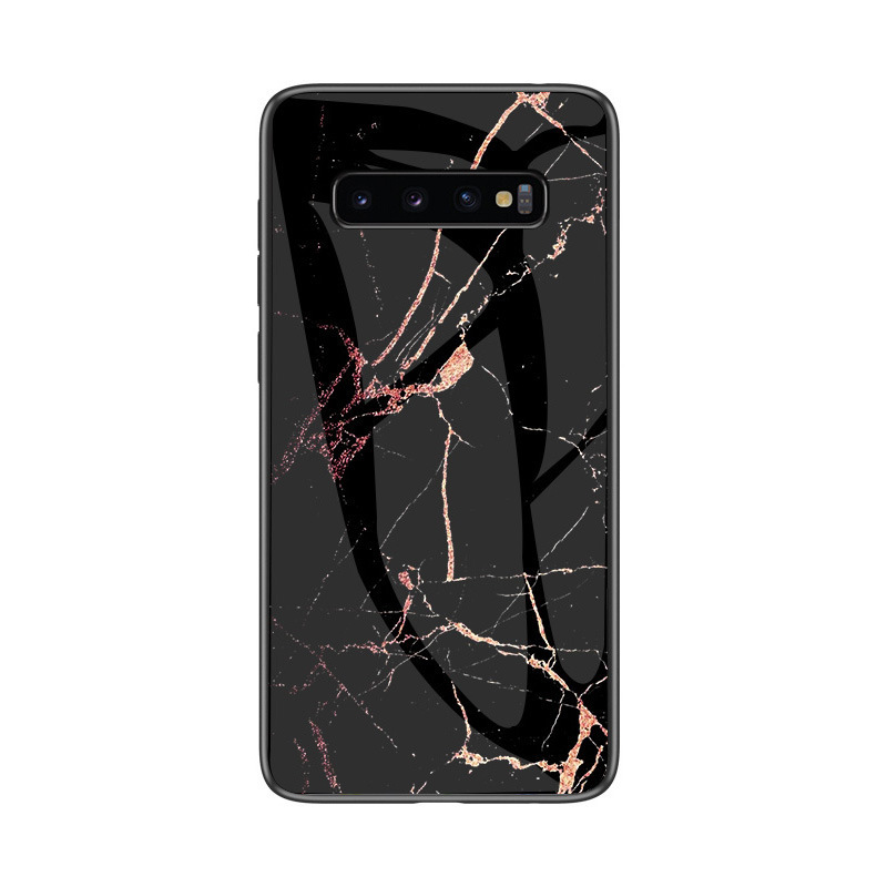 Luxury Marble Tempered Glass Case For Samsung S10 Plus S10e S8 S9 Plus Note 8 9 A6S A8S A750 A9 Back Protective Cover