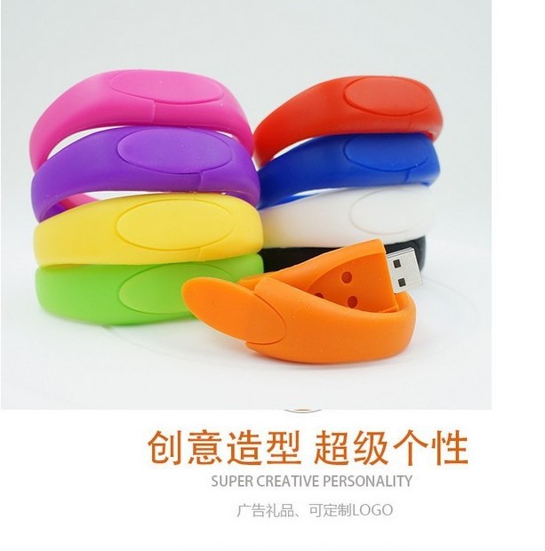 Fashion Customized Logo Silicone Wristband Bracelet USB 2.0 Flash Drive Pen Drive Memory Stick Thumb Drive 1GB/2GB/4GB/8GB/16GB/